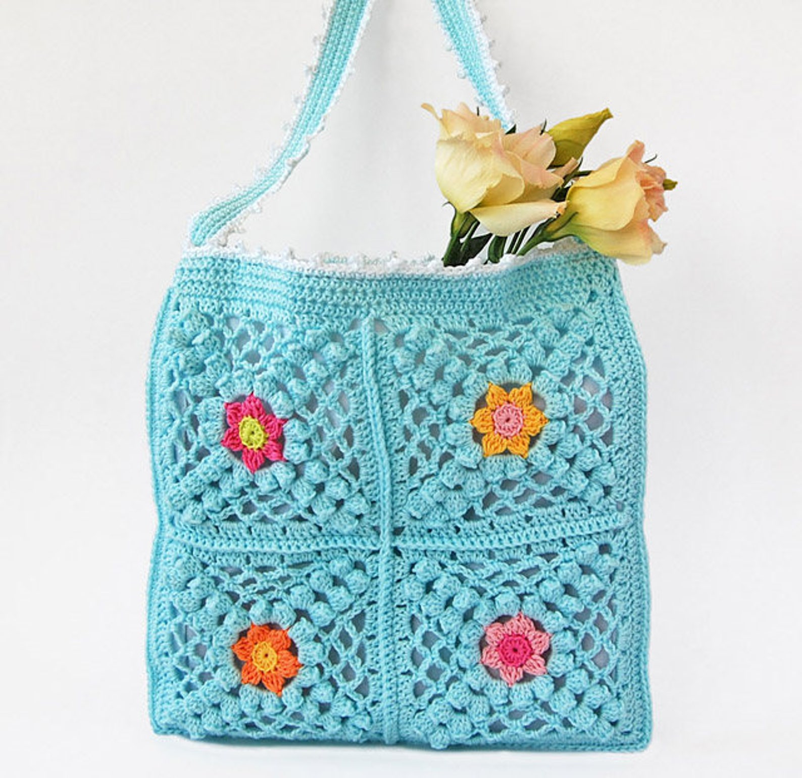 CROCHET PATTERN: Boho Bag/Granny Square Bag/Crochet Shoulder | Etsy