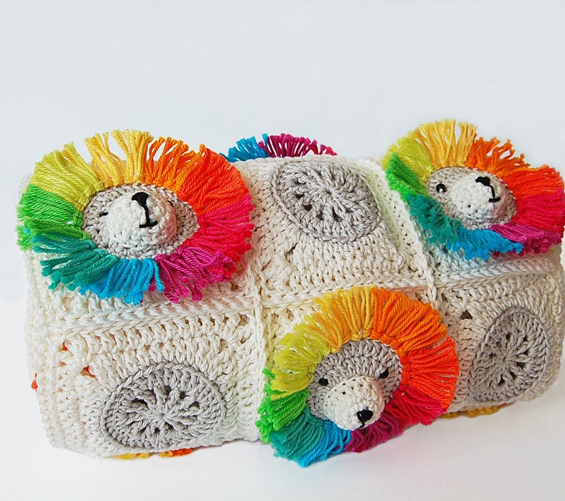 Crochet Pattern Baby Blanket / Baby blanket crochet / Rainbow Lion Baby Blanket/ Crochet baby/ Baby crochet blanket /Crochet blanket pattern image 2