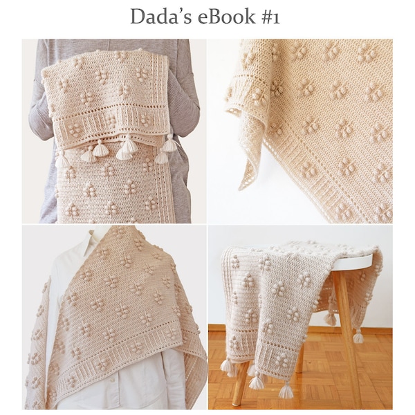 Dada's crochet pattern eBook #1 /Into the Woods Blanket & Weldy Shawl/