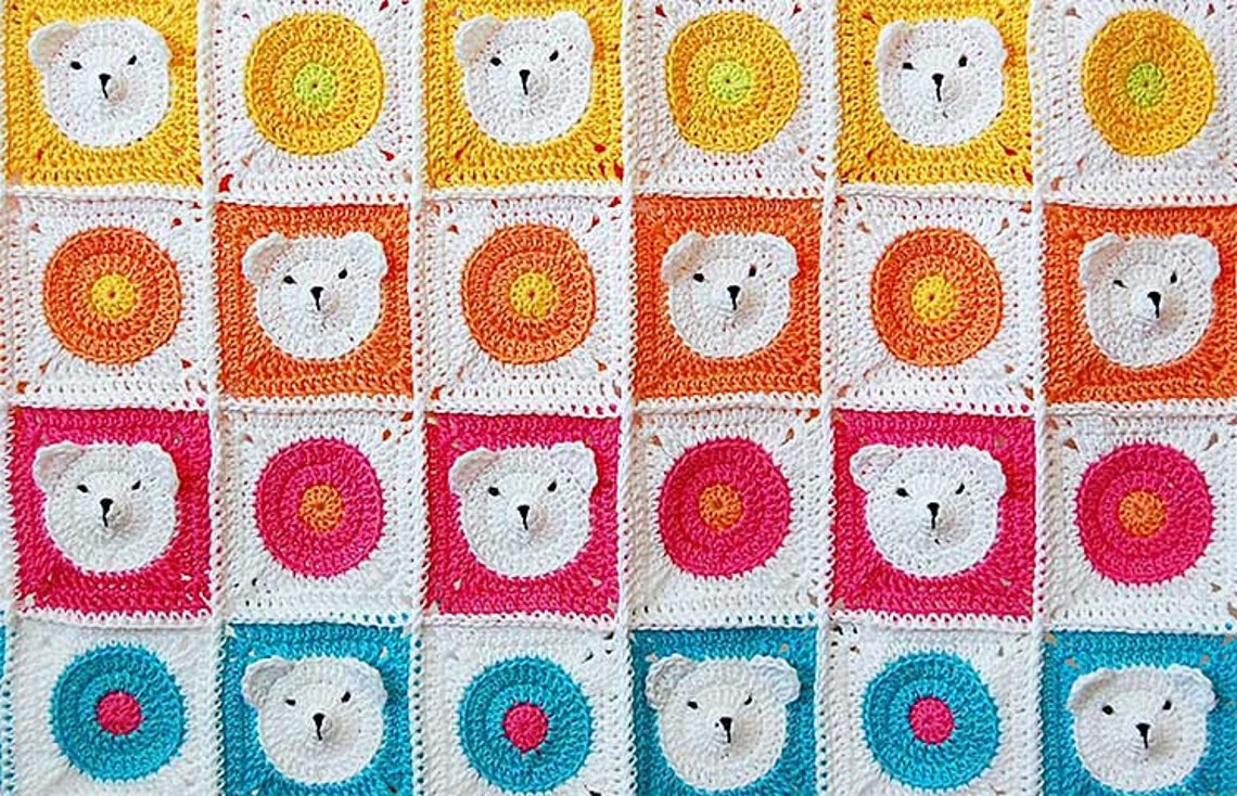 Teddy Bear Crochet Baby Blanket Pattern / Teddy Bear Etsy