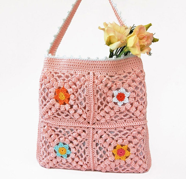 CROCHET PATTERN: Boho Bag/granny Square Bag/crochet Shoulder - Etsy