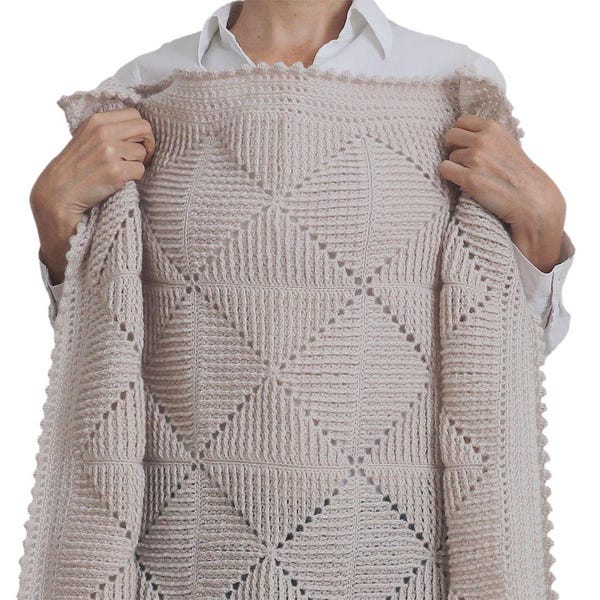 PATRÓN PDF: Manta Dorothea/Manta de abuela cuadrada/Manta de bebé para principiantes/Manta texturizada/Manta de bebé/Manta de crochet fácil/Manta para cochecito