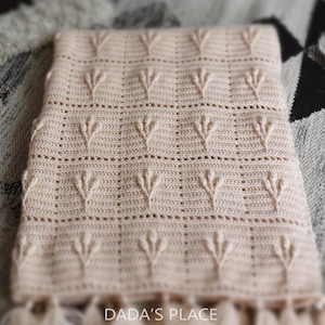 CROCHET PDF PATTERN: Tahoma Blanket/Crochet Baby Afghan/Textured Blanket/Stroller Blanket/Step-by-step Tutorial/Baby Crochet/Modern Crochet