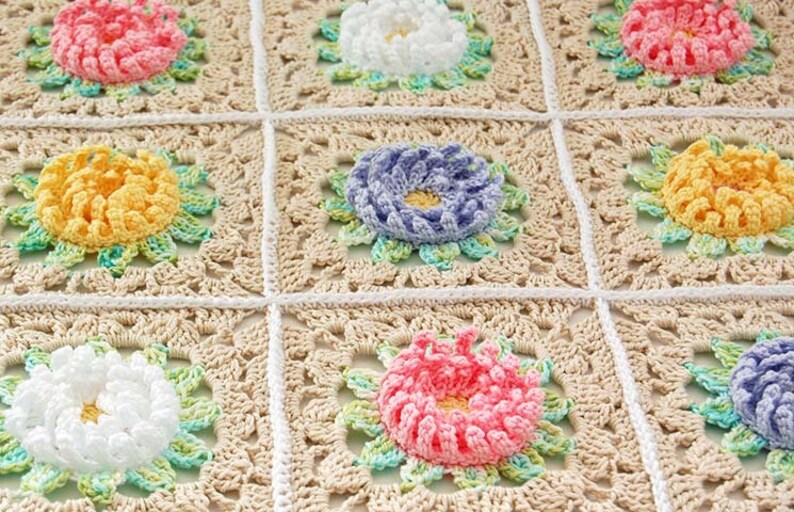 CROCHET PATTERN English Garden Blanket/granny Square Etsy Canada
