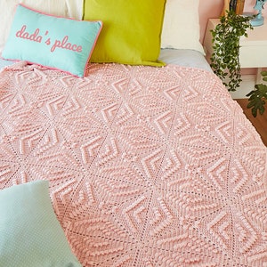 CROCHET PATTERN: Menya Blanket/Popcorn Stitch Blanket/Vintage Crochet Blanket/Granny Square Blanket/Modern Crochet Afghan/Textured Blanket