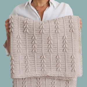 CROCHET PDF PATTERN: Bloomsbury Blanket/Baby Afghan/Textured Blanket/Popcorn Stitch Blanket/Stroller Blanket/Throw Tutorial/Bedspread