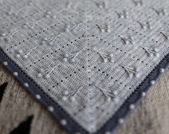 PADRÃO PDF: Xale Enid/Xale Texturizado de Crochê Moderno/Envoltório de Crochê/Xale Ponto Pipoca/Xale de Crochê Triângulo/Cachecol de Crochê Moderno