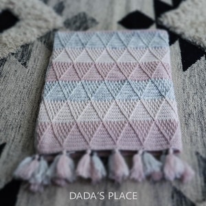 PATRÓN DE GANCHILLO PDF: Manta Arizona/Afgana moderna de ganchillo/Manta texturizada para bebé/Tutorial paso a paso/Manta para cochecito/Hermosa manta de ganchillo