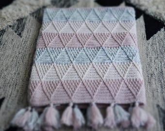 PADRÃO DE CROCHÊ EM PDF: Manta Arizona/Manta Afegã de Crochê Moderno/Cobertor Texturizado para Bebê/Tutorial Passo a Passo/Cobertor para Carrinho de Bebê/Lindo Crochê