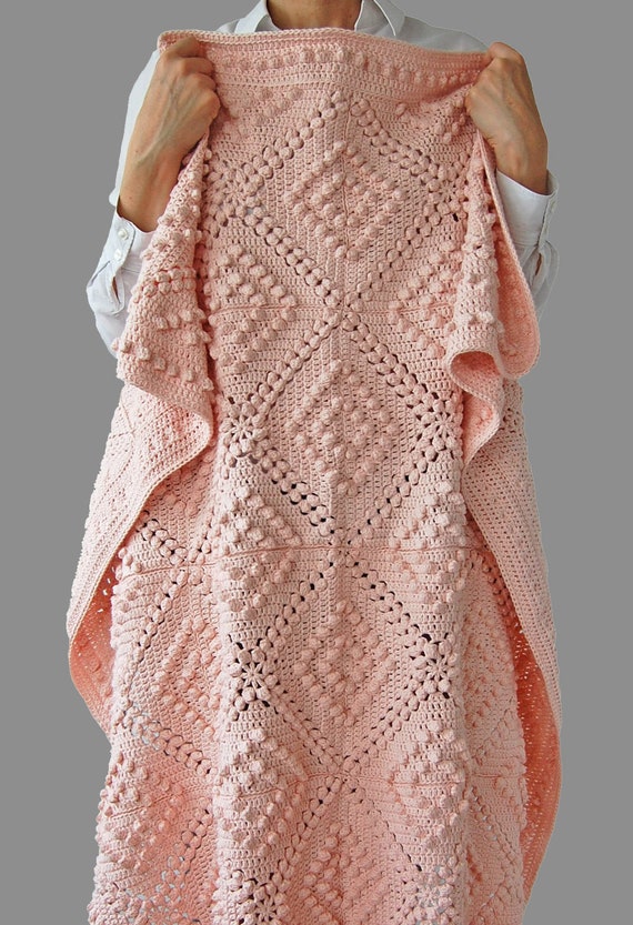 CROCHET PATTERN: Fenya Blanket/vintage Crochet - Etsy 【予約販売】本 US Vintage Ivory Blanket Granny’s ラグ