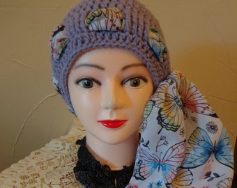 Chemo hat, scarf hat, women's hat, Beanie, head cover, Stocking cap, Skull cap, Hat for women, Lavender hat