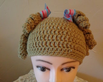 Chemo hat, Funny hat, Tan wig, Party hat, Costume hat, Gag gift, Warm winter hat, Stocking cap, Beanie, Chemo gift, Hat party gift