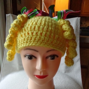 Chemo hat, Funny hat, Blonde wig, Party hat, Costume hat, Gag gift, Warm winter hat, Stocking cap, Beanie, Chemo gift, Hat party gift