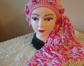 Chemo hat, scarf hat, women's hat, Beanie, head cover, Stocking cap, Skull cap, Hat for women, Pink hat