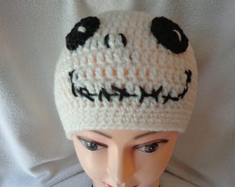 Costume hat, Skull cap, Monster hat, Halloween beanie, Chemo hat, crochet hat.
