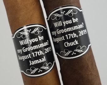 Custom Cigar Labels Be My Groomsman Bestman Cigar Labels Anniversary Milestone Cigar Labels Wedding Cigar Labels Personalized Design Cigars