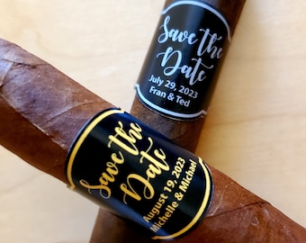 Custom Save the Date Cigar Labels Party Favor Engagement Cigar Label Personalized Save the Date Cigar Band Wedding Cigar Label Party Favor