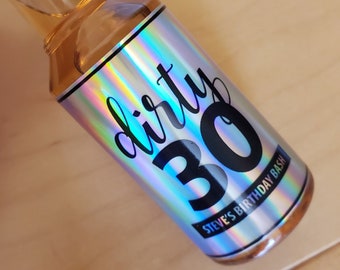 Custom Holographic Birthday Mini Liquor Bottle Labels