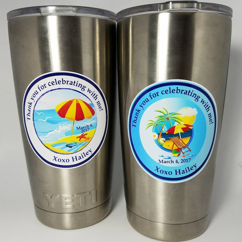 Personalized 3x3 Yeti Tumbler Waterproof Labels Thank You Etsy