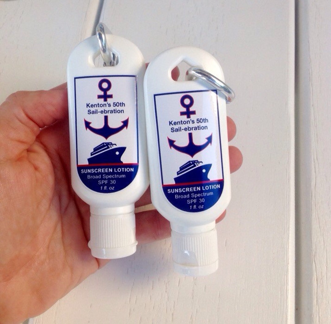 Personalized Cruise Theme Sunscreen SPF 30 1oz Clip Party Favor Cruise ...