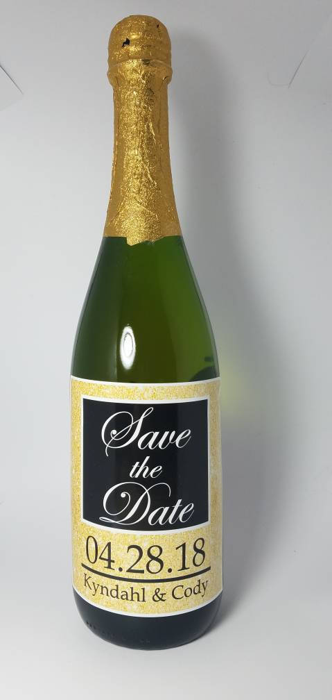 Custom Save the Date Champagne Bottle Label, Engagement Party Wine Label, Wedding Save the Date Label, Personalized Wedding Wine Label Favor