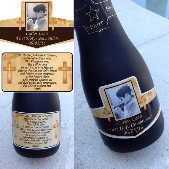 Personalized First Communion Mini Champagne Labels Set Fits - Etsy
