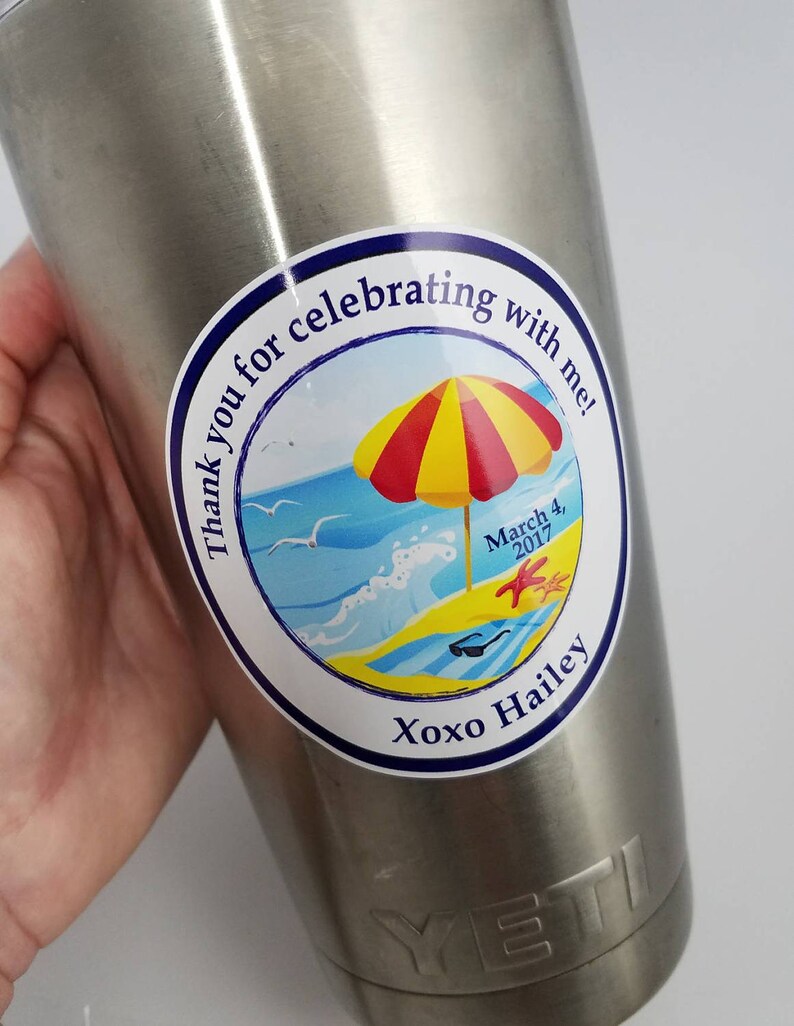 Personalized 3x3 Yeti Tumbler Waterproof Labels Thank You Etsy