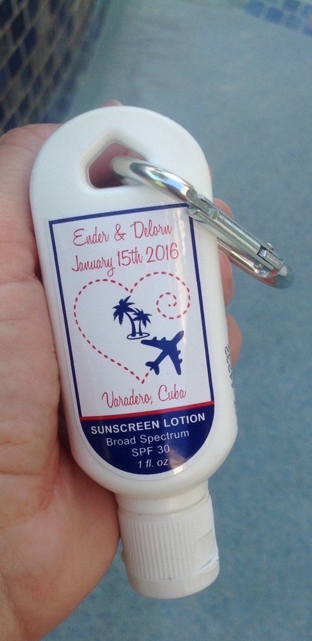 Personalized Wedding Sunscreen Favor SPF30 1oz 2oz Clip Etsy