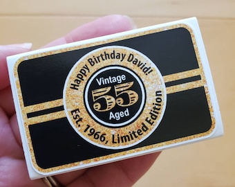 Custom Matchboxes with Labels Matchbox Birthday Limited Edition Party Favor Vintage Aged Party Matchbox Personalized Birthday Label Matches