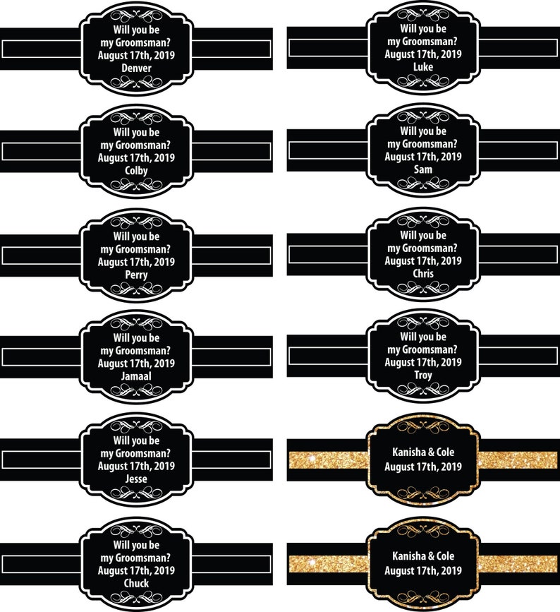 custom cigar labels be my groomsman bestman cigar labels anniversary milestone cigar labels wedding cigar labels personalized design cigars party favors party favors games scottironworks com