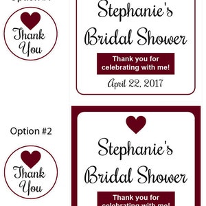 Personalized Bridal Shower Mini Wine Labels Cap Label Party Favor Set ...