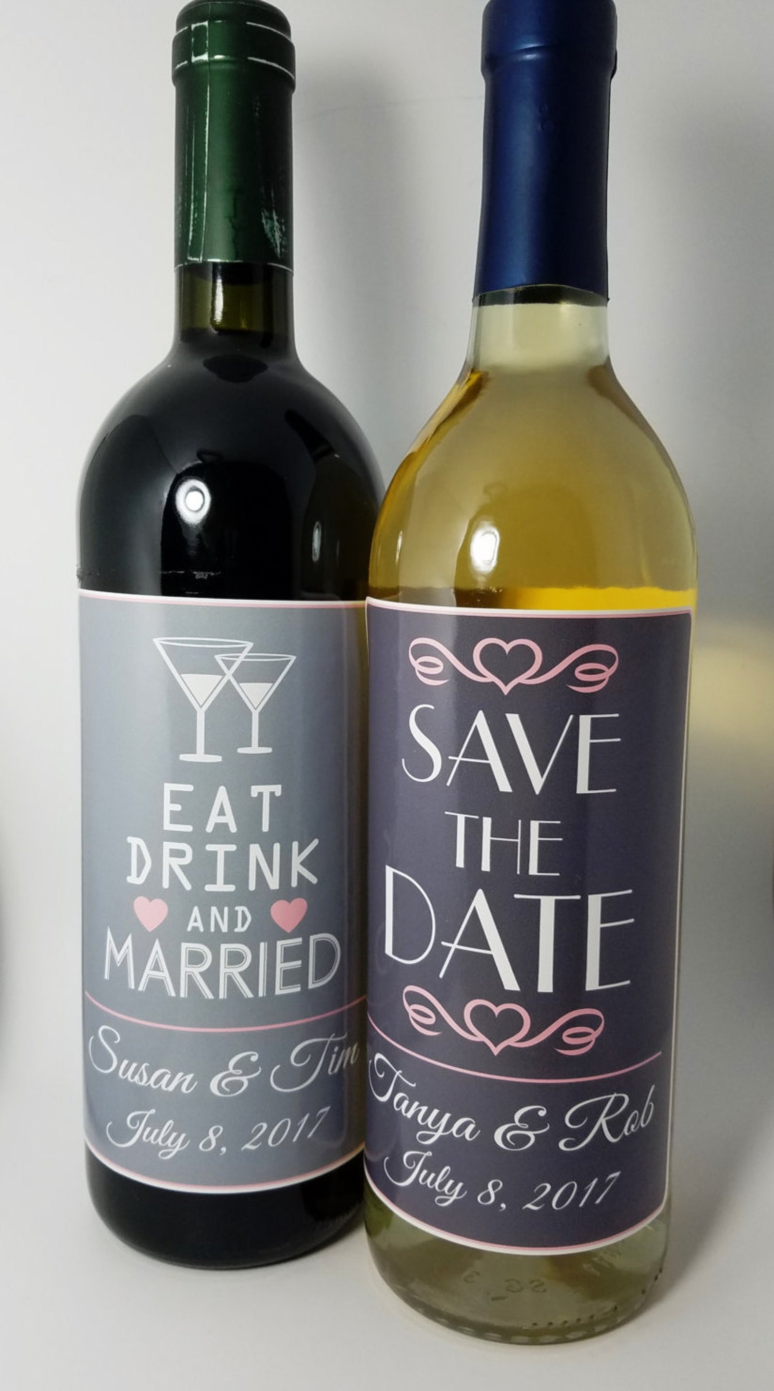 Personalized Wedding Save the Date Wine Bottle Labels Party Etsy