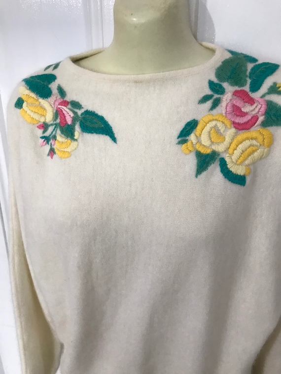 Blumarine Angora Sweater Womens S/M Embroidered Pu