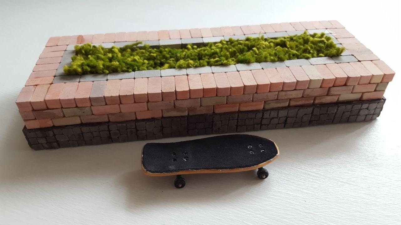 Fingerboard obstacle DIY bricks ledge with grass not a Etsy