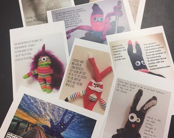 Sock monster 4” x 6” postcard prints