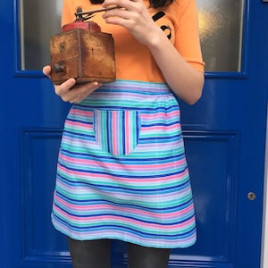 Stripey Half Apron. Pinny.