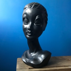 Schwarz Twiggy Kopf Hut Mannequin