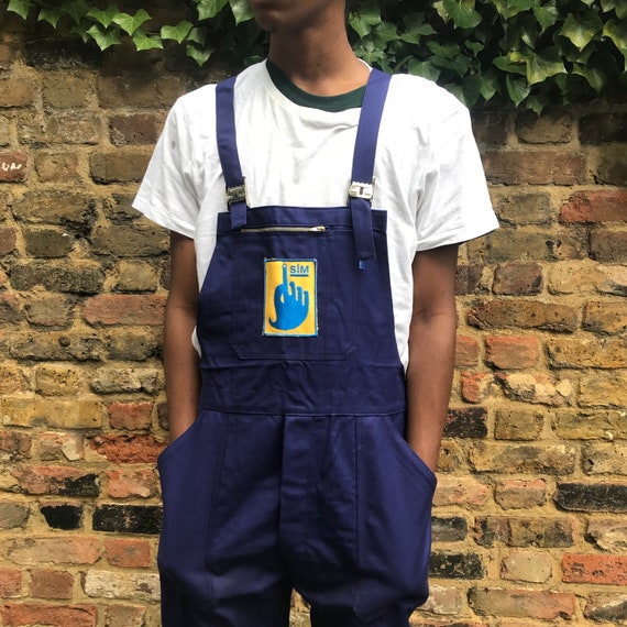 Yellow Logo Dungarees - Medium (33L)