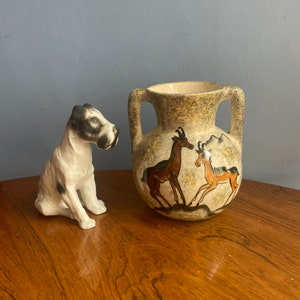 Jacqueline Gelb Chamois Deer Amphora Vase Vallauris