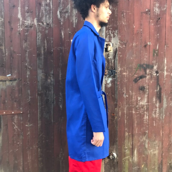 Long Blue Workwear Lab Atelier Coat. Medium - image 7