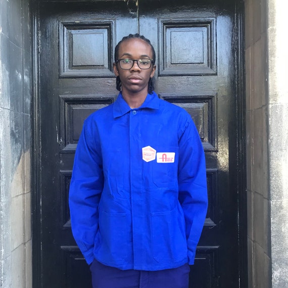 Large Blue French Workwear Jacket