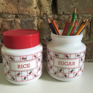 2 Arcopal Milk Glass Jars