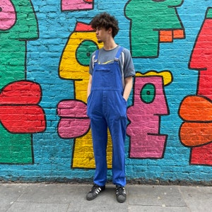 French Workwear Dungarees Overalls L/XL 33L