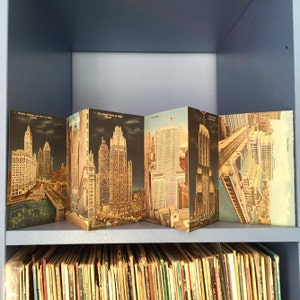 Album di cartoline postali del maggiore fotografia Chicago Illinois. Piegare fuori Album Souvenir. 1937 di Curt Teich & Co Inc Chicago Foto immagini Ephemera