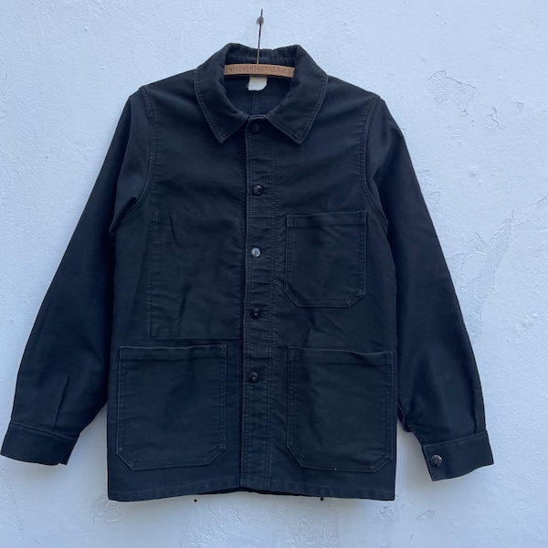 XS Le Laboureur Black Moleskin Chore Jacket