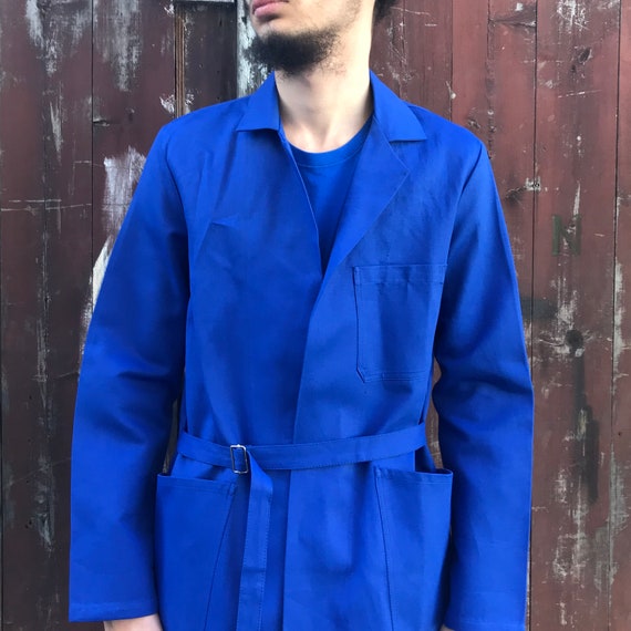 Long Blue Workwear Lab Atelier Coat. Medium - image 5