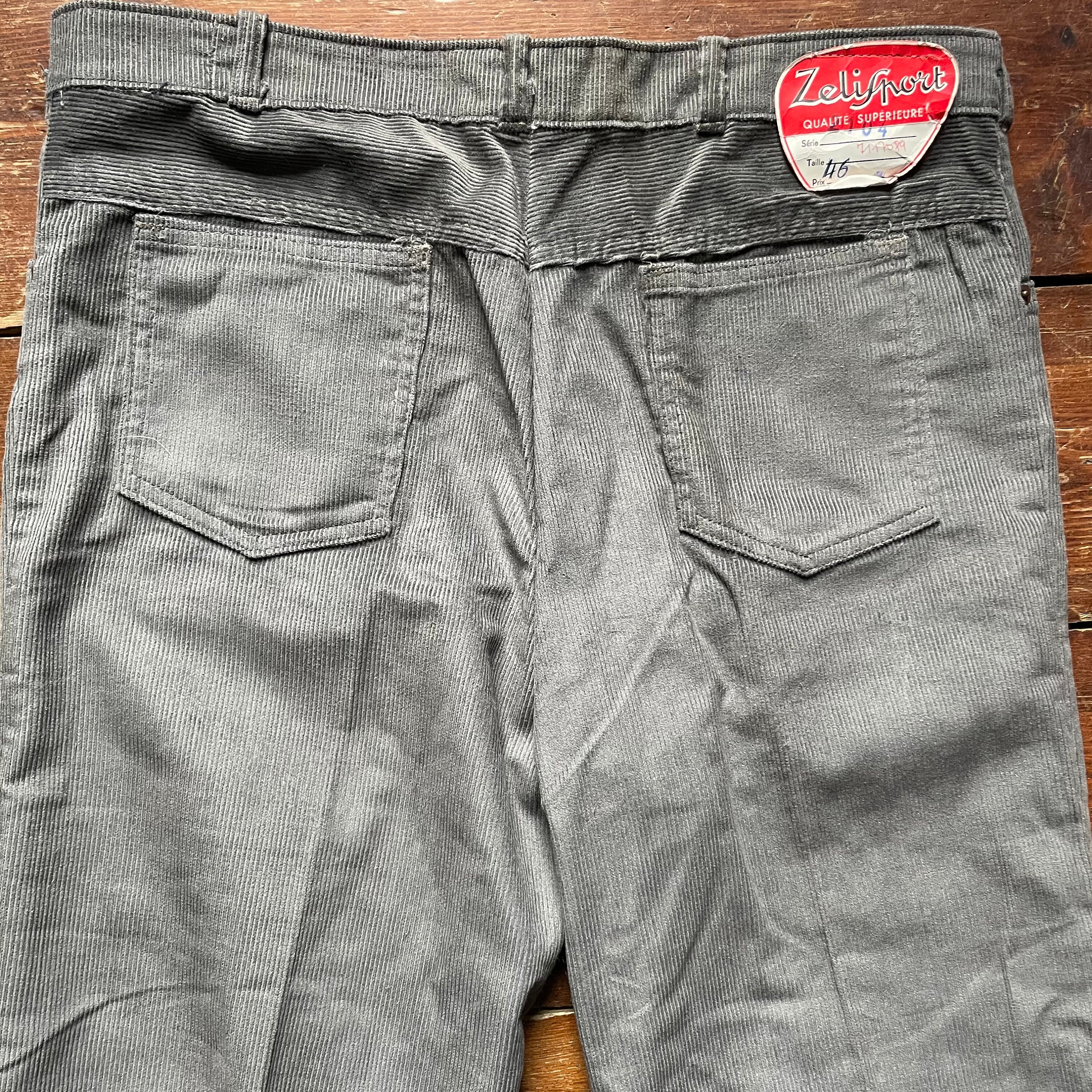 Le Laboureur Zelisport Grey Corduroy Trousers 34 Waist