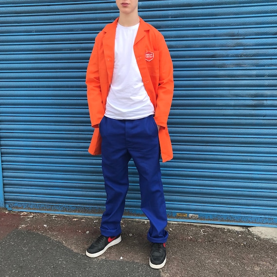 Orange Long Workwear Jacket Lab Coat 2 Sizes Available - Etsy