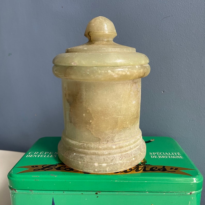 Alabaster Stone Apothecary Jar Etsy UK