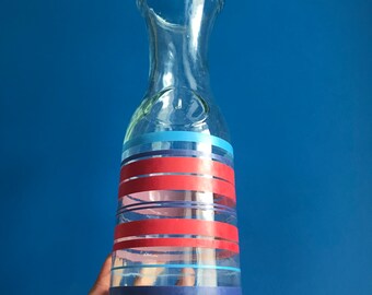 Striped Glass Bottle Water Carafe